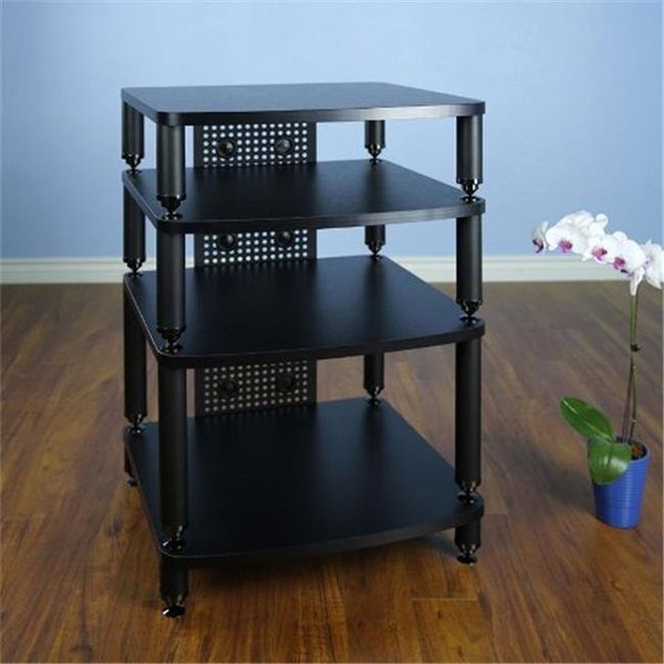 Vti Manufacturing VTI Manufacturing 34444 4 Black Poles 4 Black Shelf Professional Rack 34444